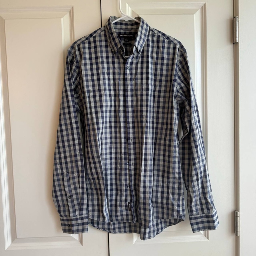 Michael Kors Grid Button Down Formal Shirt